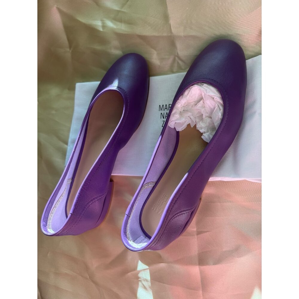 NWB Maryam Nassir Zadeh Soft Leather Delia Purple Serafina Ballet Flats 36 $416